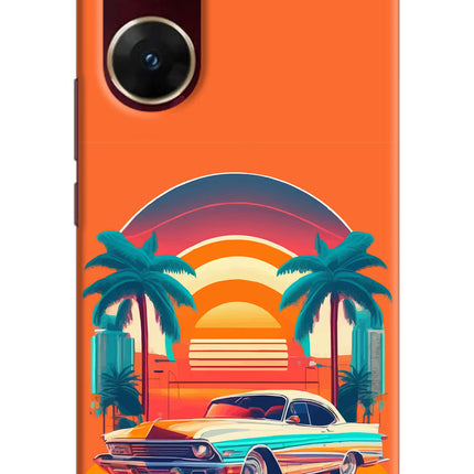 Palm Drive 80s Vivo V29E Hard Case Back Cover by Casekaro