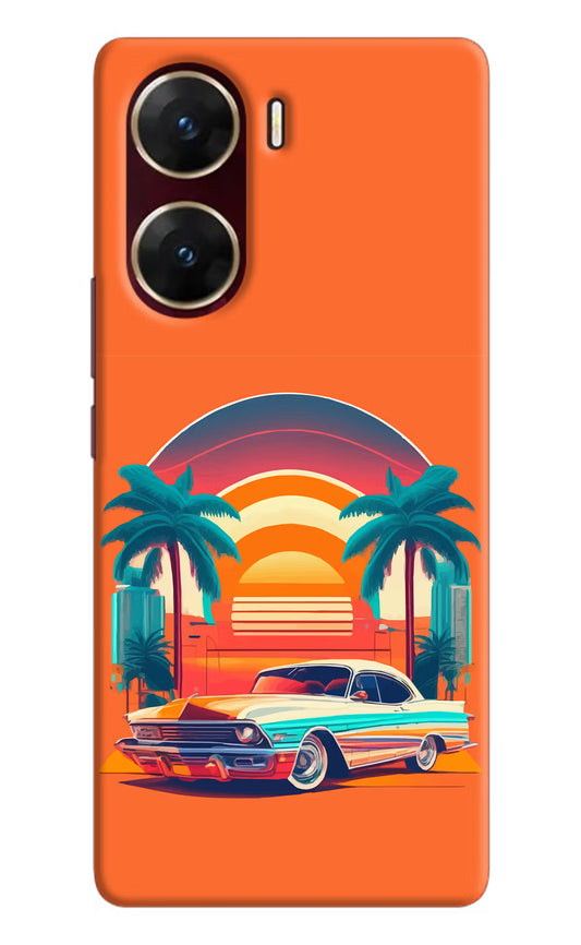 Palm Drive 80s Vivo V29E Hard Case Back Cover by Casekaro