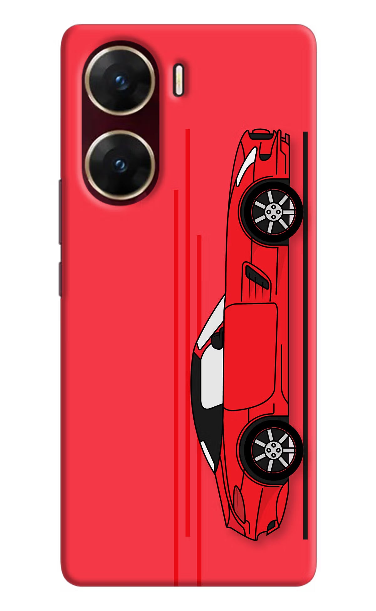 Red Velocity Vivo V29E Hard Case Back Cover by Casekaro