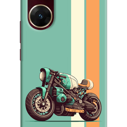 Striped Moto Drift Vivo V29E Hard Case Back Cover by Casekaro