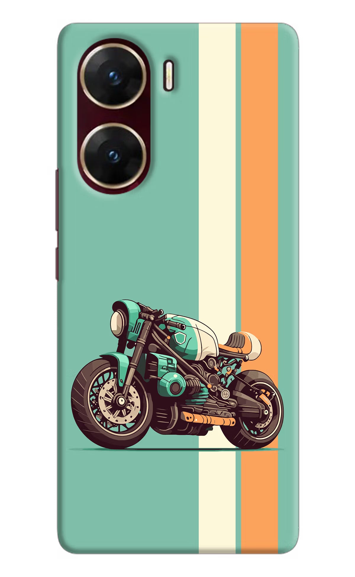Striped Moto Drift Vivo V29E Hard Case Back Cover by Casekaro