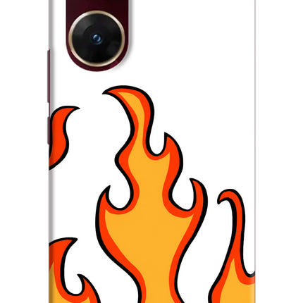 Fired Up – White Vivo V29E Hard Case Back Cover by Casekaro