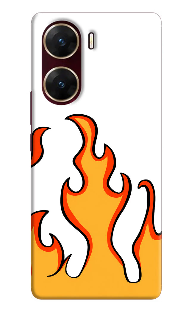 Fired Up – White Vivo V29E Hard Case Back Cover by Casekaro