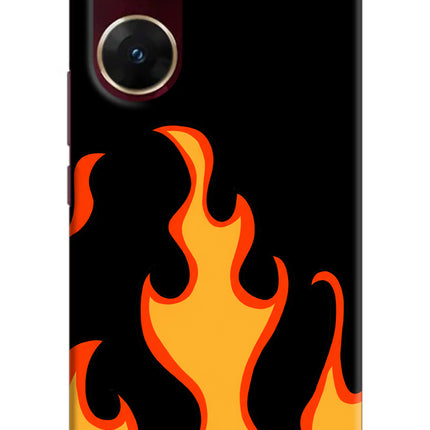 Fired Up – Black Vivo V29E Hard Case Back Cover by Casekaro