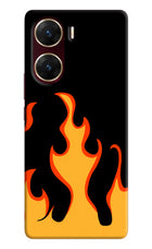 Fired Up – Black Vivo V29E Hard Case Back Cover by Casekaro