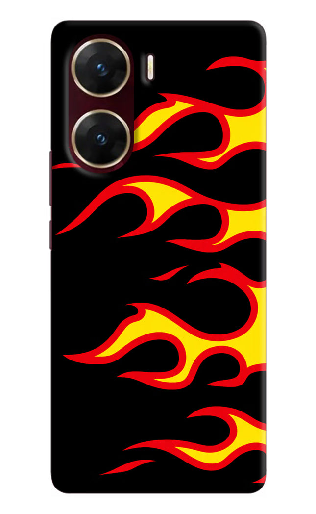 Side Sweep Flames Vivo V29E Hard Case Back Cover by Casekaro