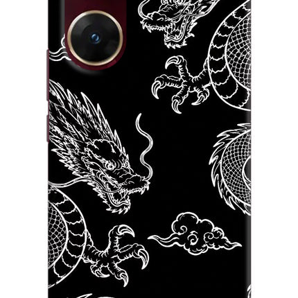Twin Dragons Vivo V29E Hard Case Back Cover by Casekaro