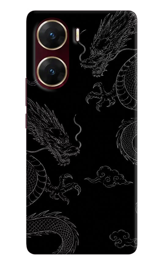 Twin Dragons Vivo V29E Hard Case Back Cover by Casekaro