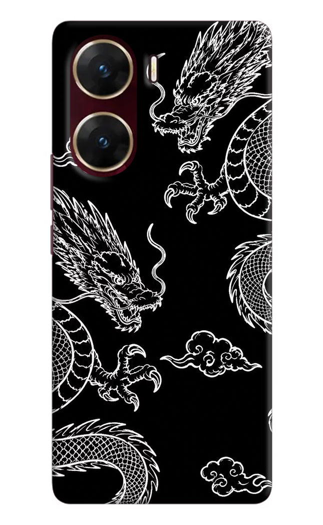 Twin Dragons Vivo V29E Hard Case Back Cover by Casekaro