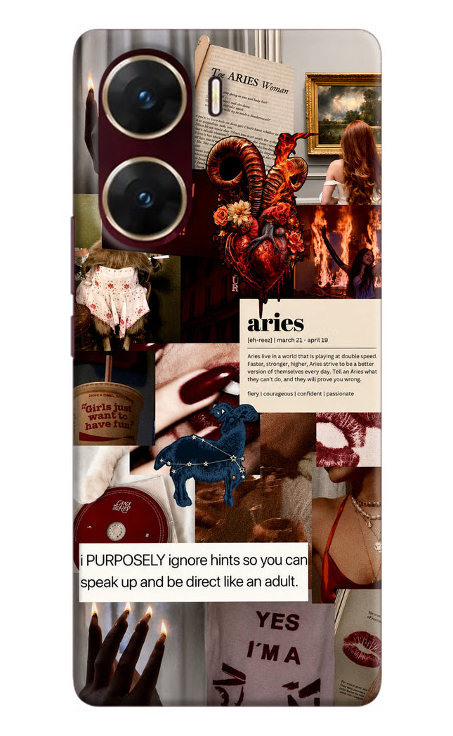 Zodiac Aries Vivo V29E Hard Case Back Cover by Casekaro
