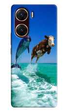 Dolphin vs Cow Vivo V29E Hard Case Back Cover by Casekaro