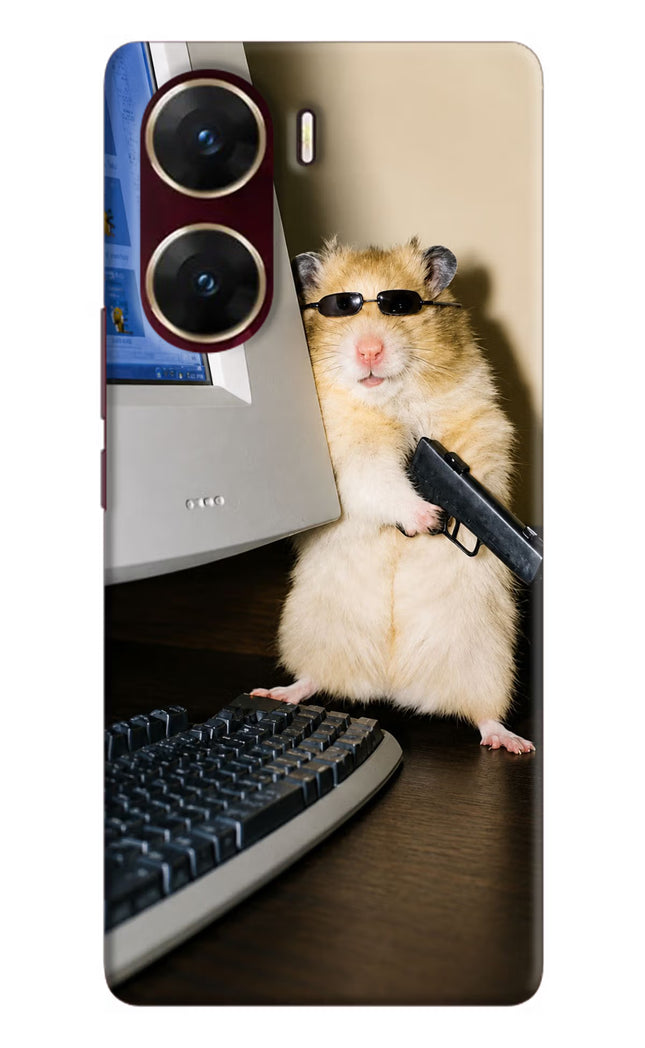 Hacker Hamster Vivo V29E Hard Case Back Cover by Casekaro