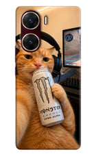 Gamer Cat Energy Vivo V29E Hard Case Back Cover by Casekaro