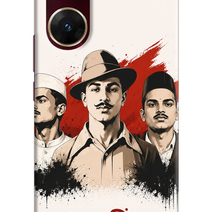 Bhagat Singh Trio Vivo V29E Hard Case Back Cover by Casekaro