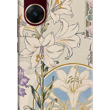 White Lily Vivo V29E Hard Case Back Cover by Casekaro