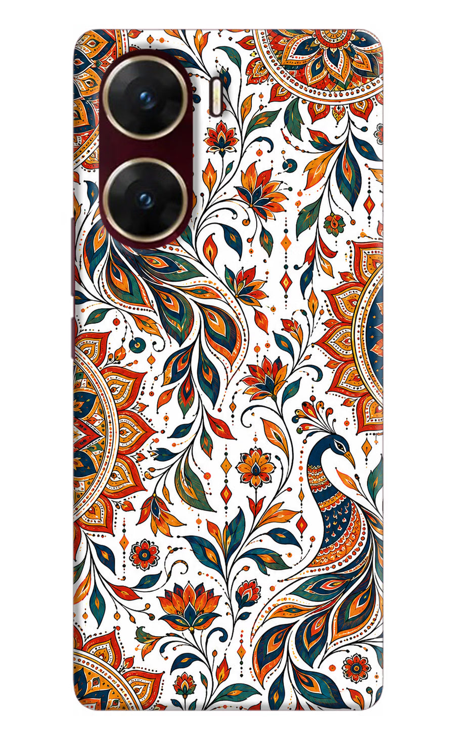 White Mayura Vivo V29E Back Cover, Hard case