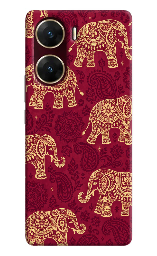 Maroon Elephant Vivo V29E Hard Case Back Cover by Casekaro