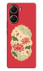 Pink Lotus Vivo V29E Hard Case Back Cover by Casekaro