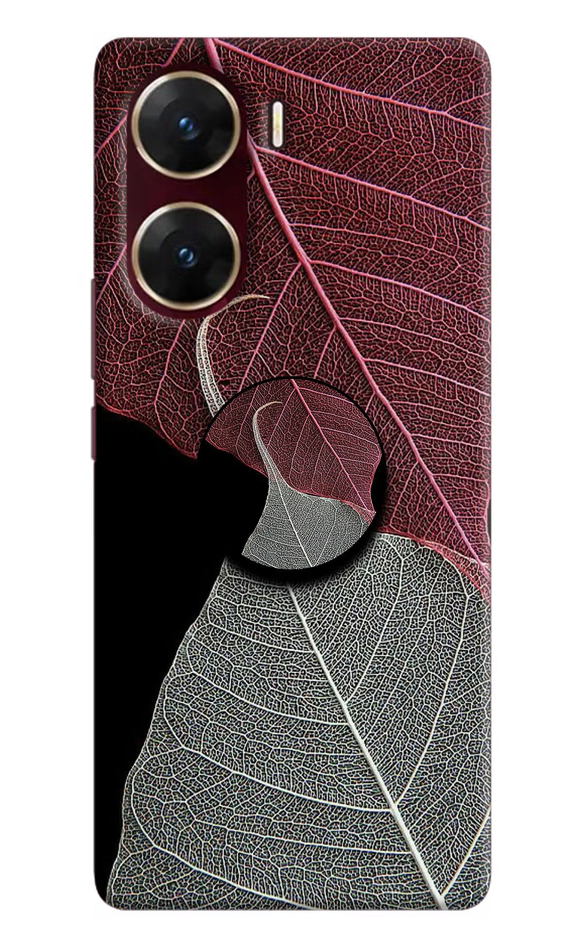 Leaf Pattern Vivo V29E Pop Case by Casekaro
