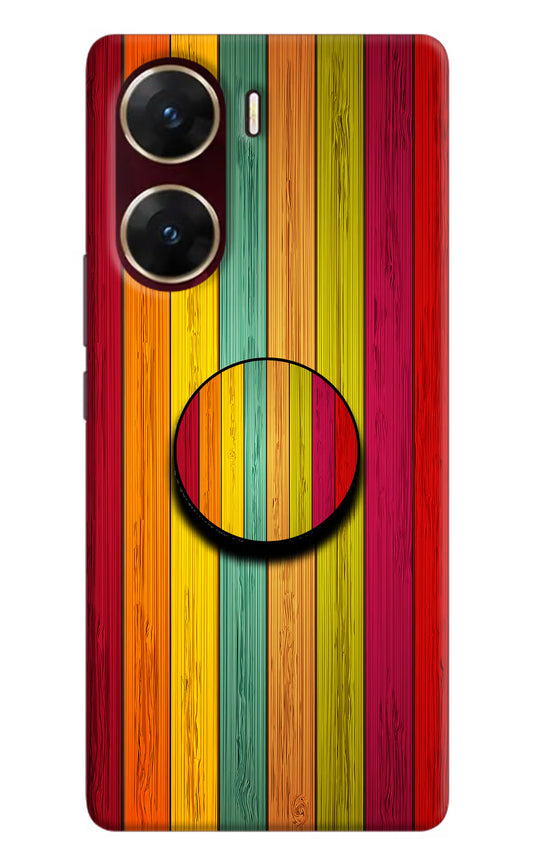 Multicolor Wooden Vivo V29E Pop Case by Casekaro