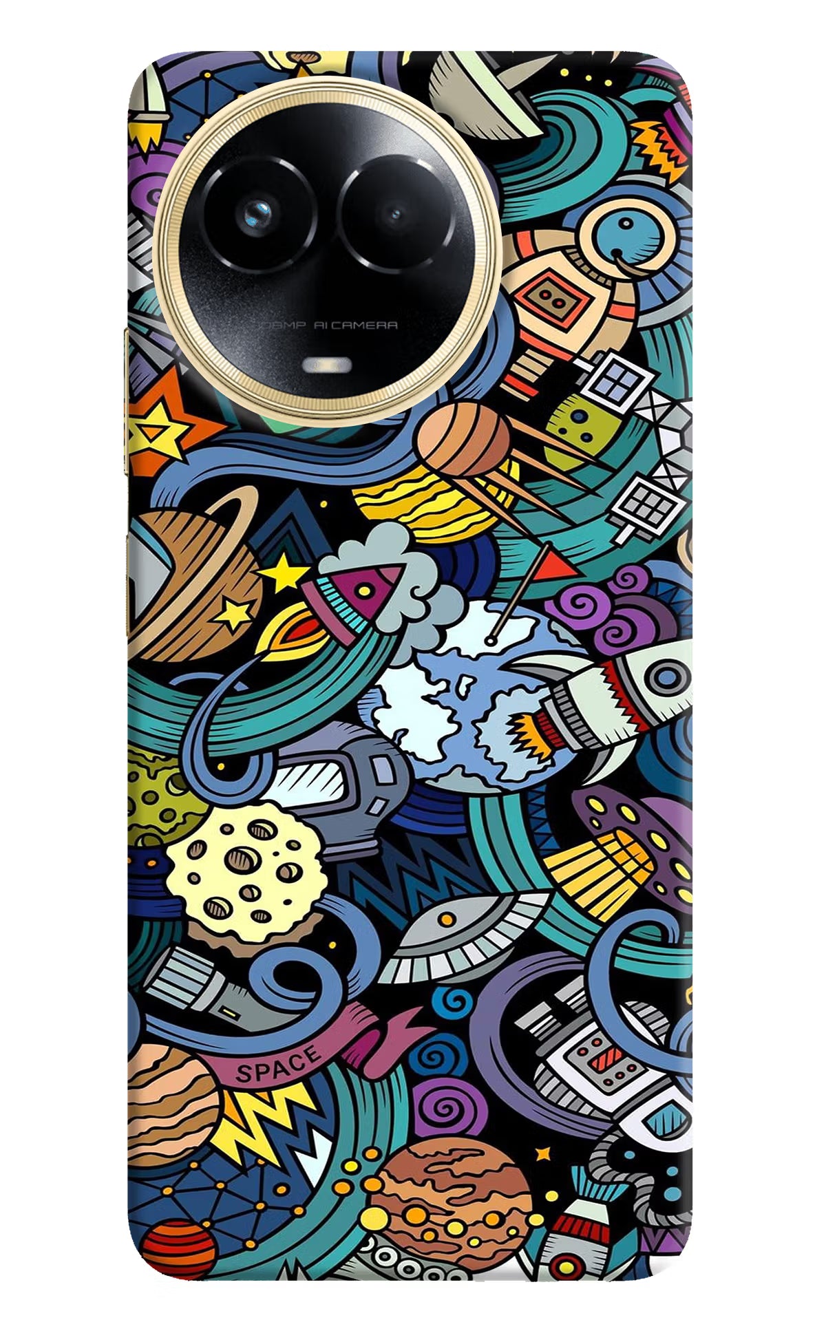 Space Abstract Realme 11 5G/11X 5G/C67 Hard Case Back Cover by Casekaro