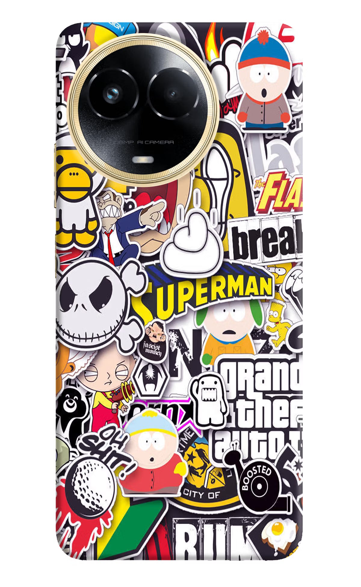 Sticker Bomb Realme 11 5G/11X 5G/C67 Hard Case Back Cover by Casekaro