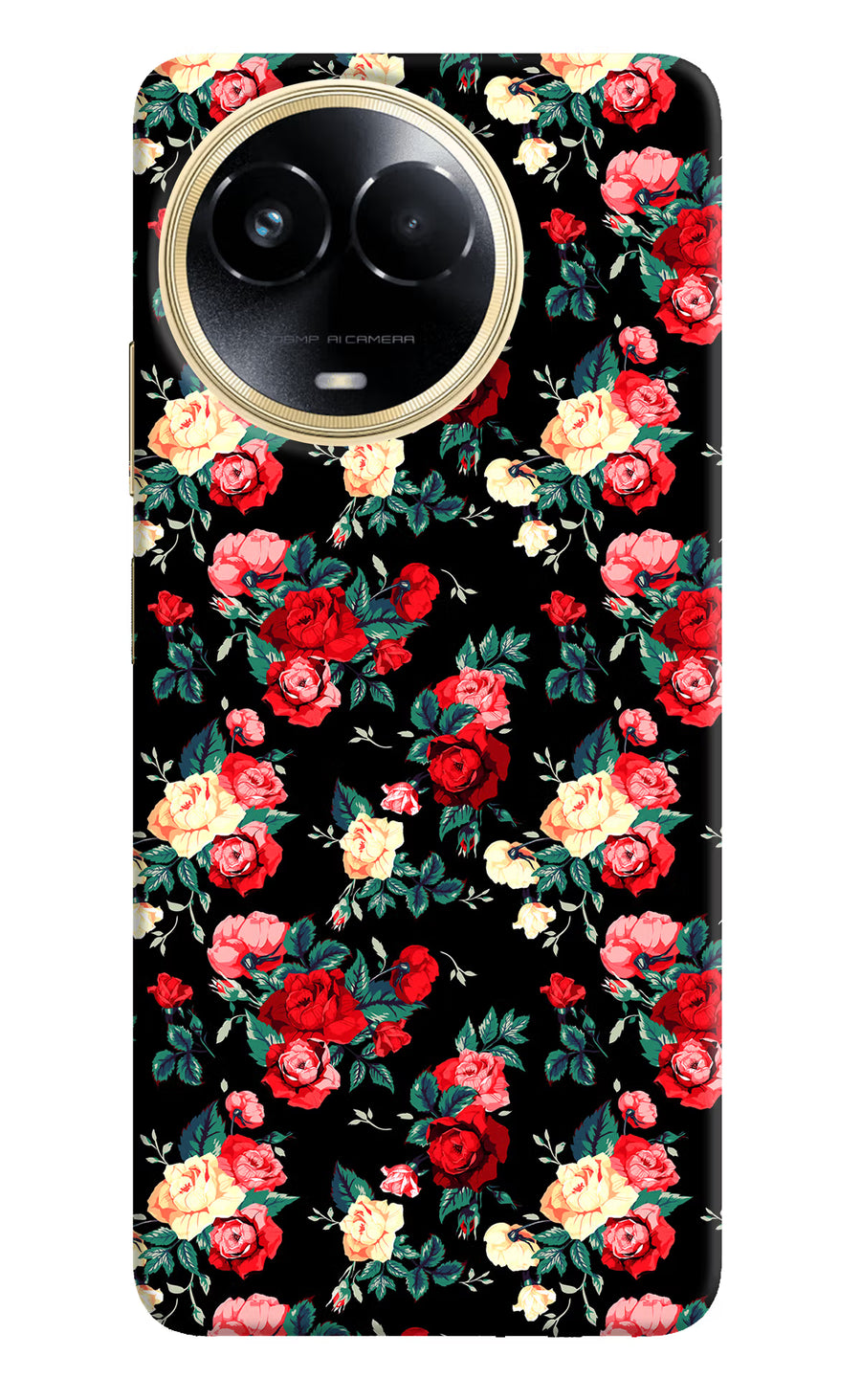 Rose Pattern Realme 11 5G/11X 5G/C67 Back Cover, Hard case
