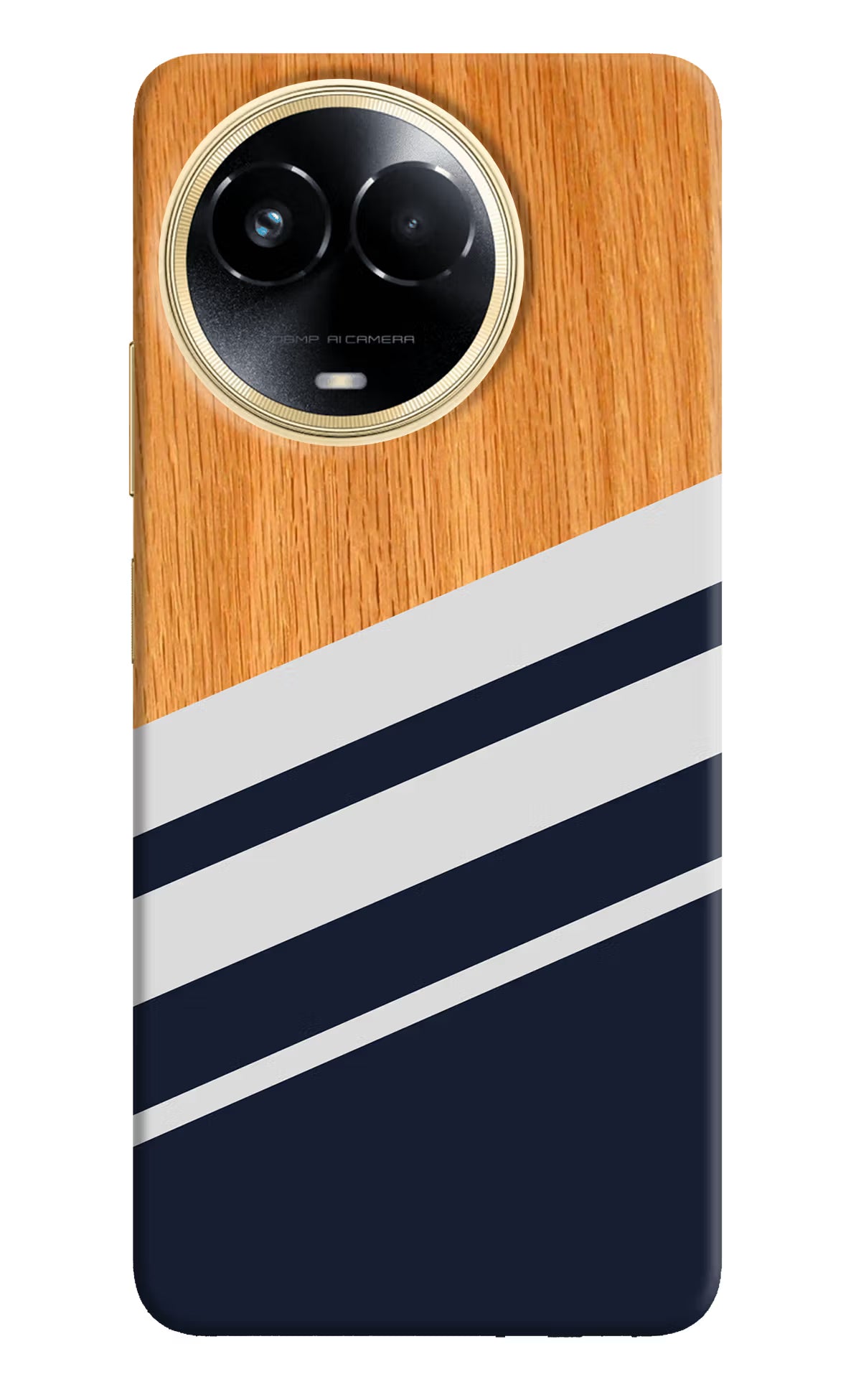 Blue and white wooden Realme 11 5G/11X 5G/C67 Hard Case Back Cover by Casekaro