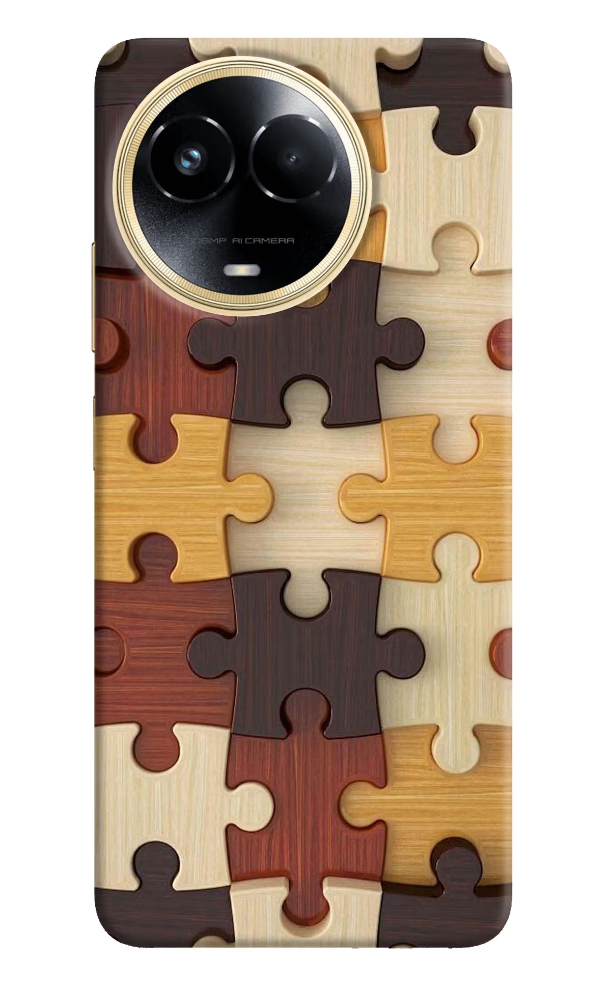 Wooden Puzzle Realme 11 5G/11X 5G/C67 Hard Case Back Cover by Casekaro