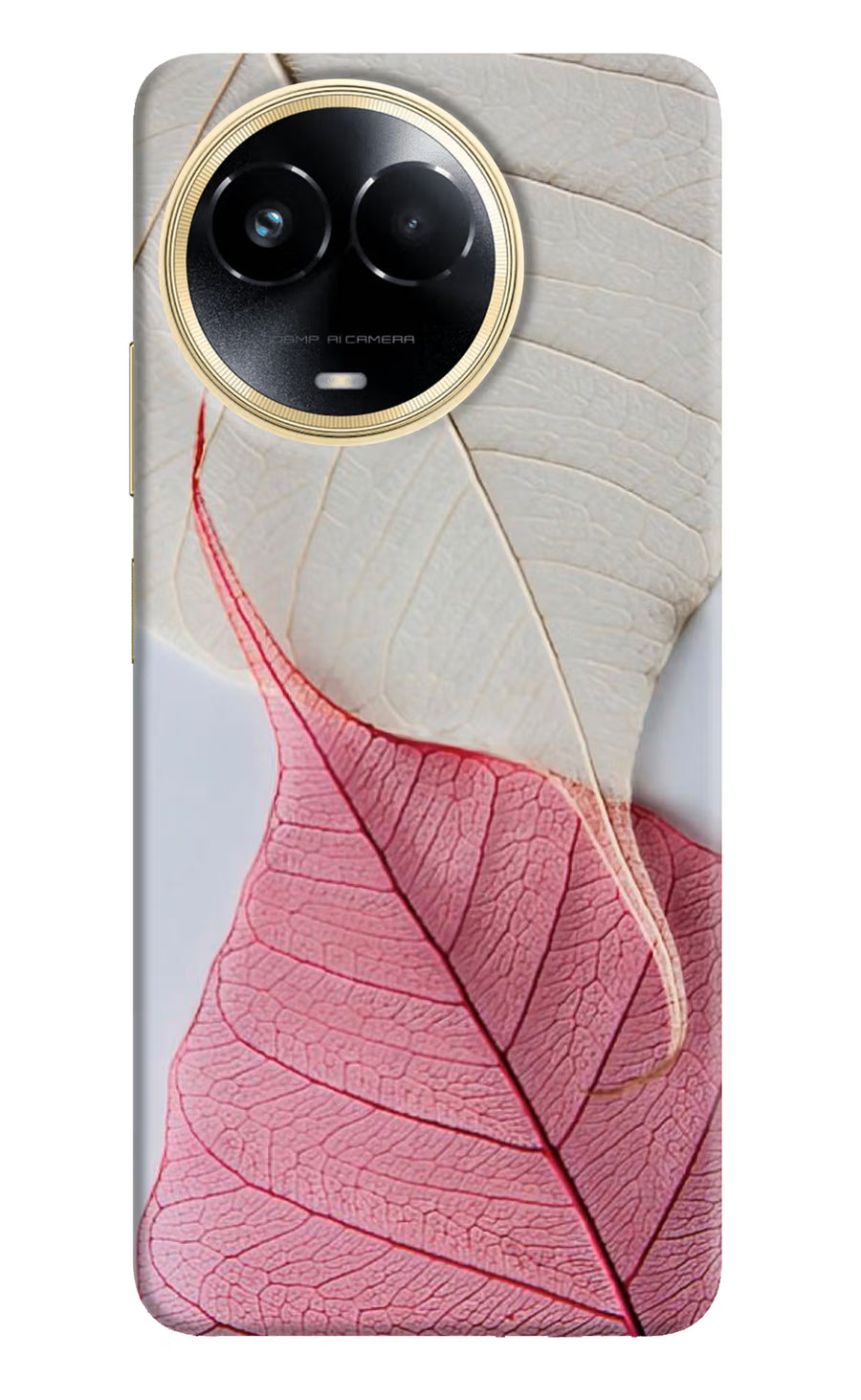 White Pink Leaf Realme 11 5G/11X 5G/C67 Back Cover, Hard case