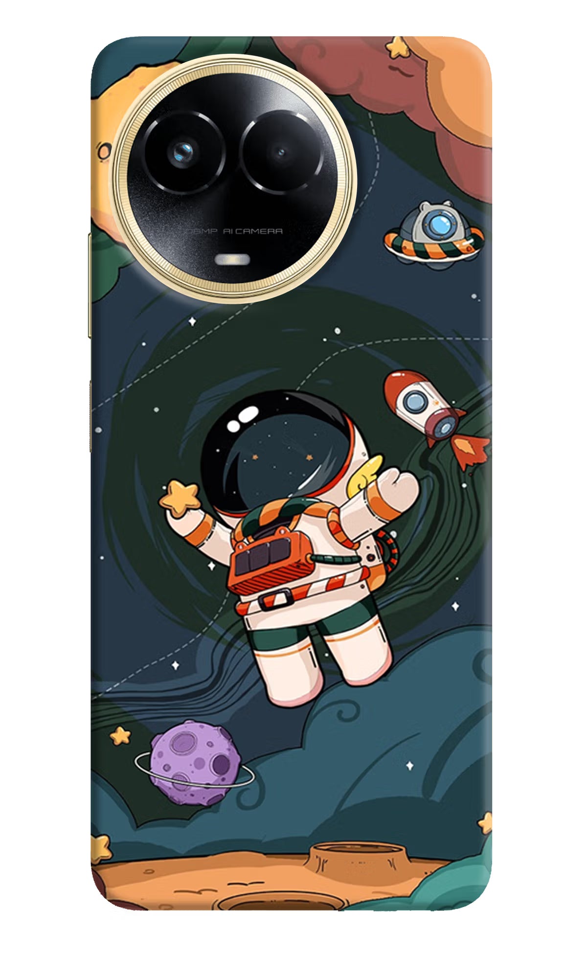 Cartoon Astronaut Realme 11 5G/11X 5G/C67 Hard Case Back Cover by Casekaro