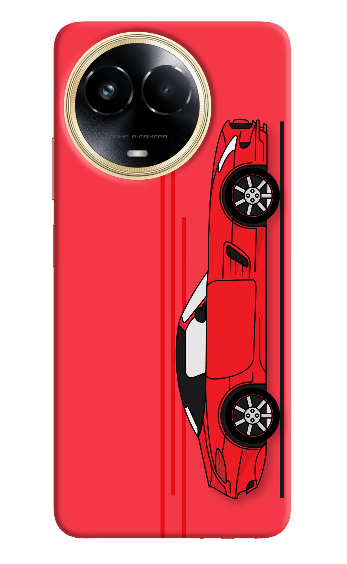 Red Velocity Realme 11 5G/11X 5G/C67 Hard Case Back Cover by Casekaro