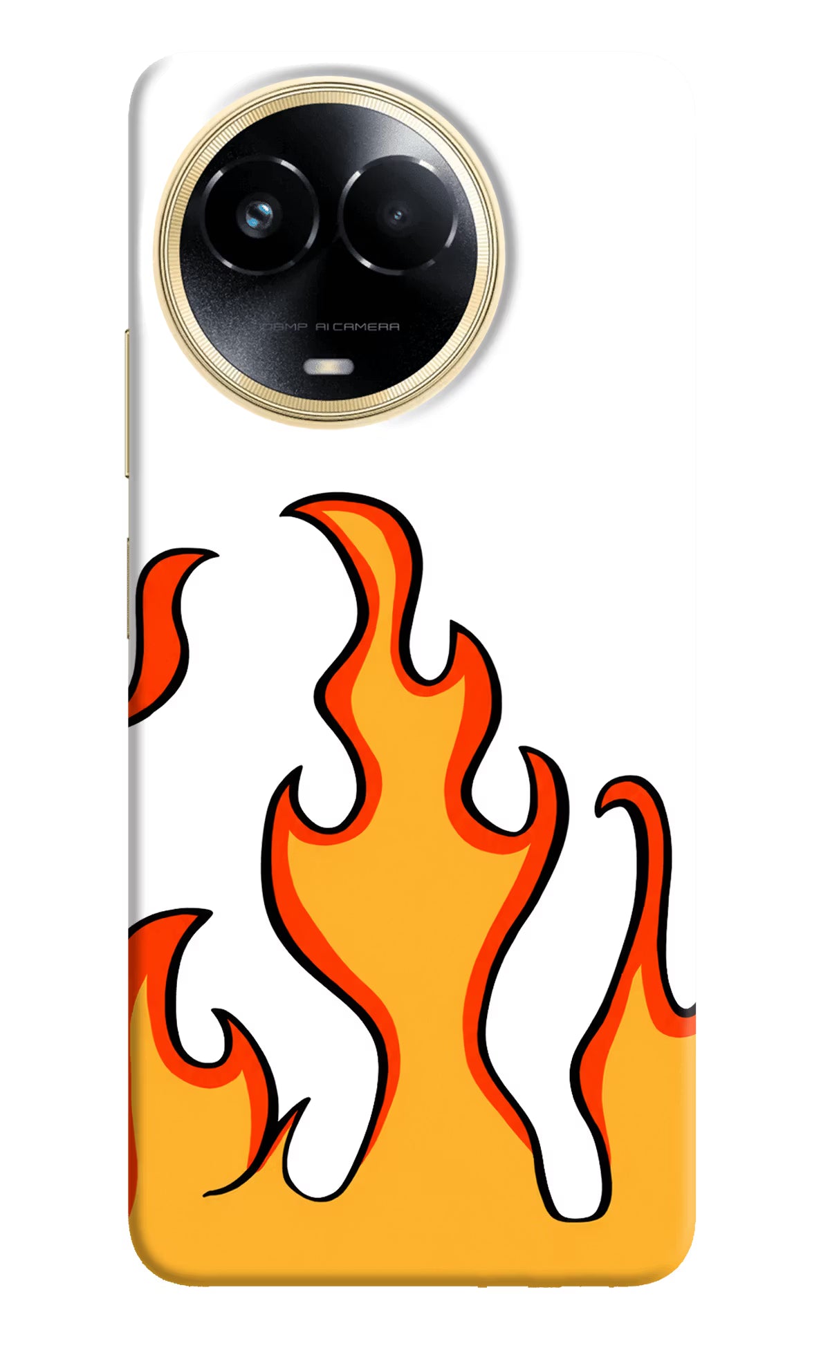 Fired Up – White Realme 11 5G/11X 5G/C67 Hard Case Back Cover by Casekaro