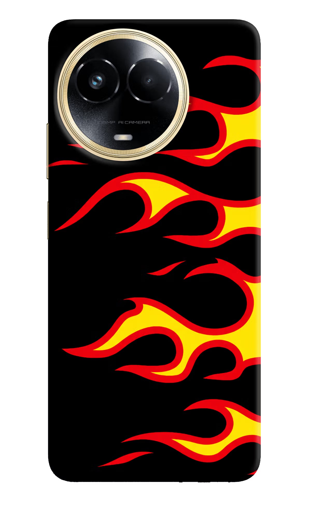 Side Sweep Flames Realme 11 5G/11X 5G/C67 Hard Case Back Cover by Casekaro