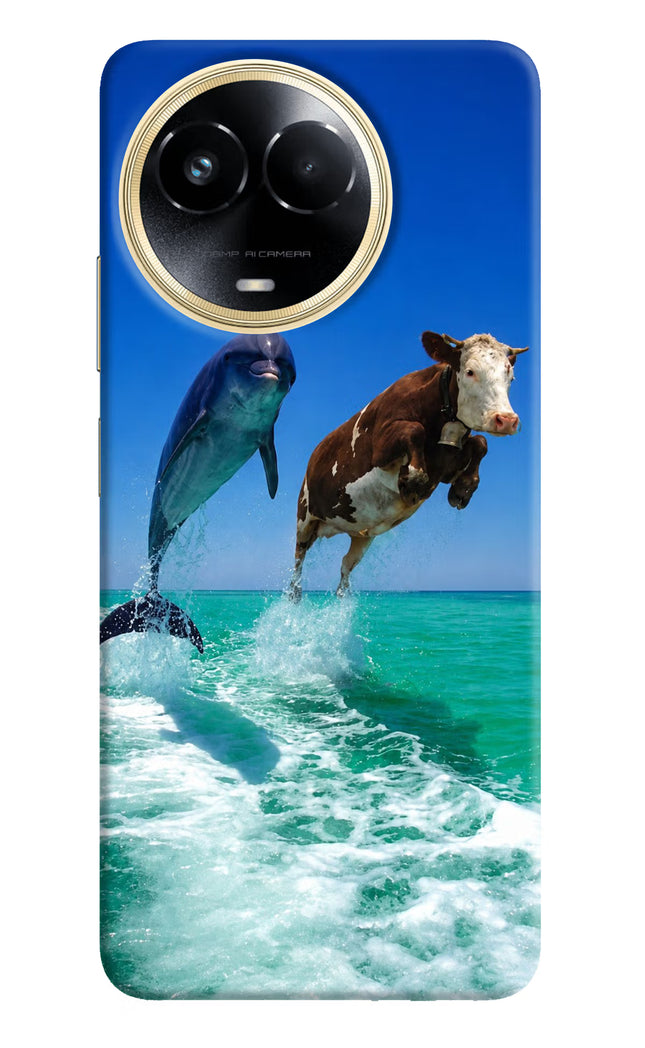 Dolphin vs Cow Realme 11 5G/11X 5G/C67 Hard Case Back Cover by Casekaro