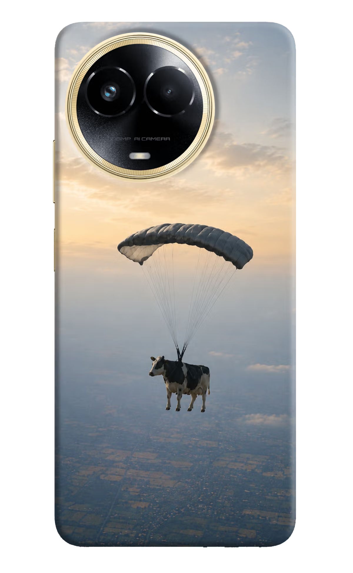 Skydiving Cow Realme 11 5G/11X 5G/C67 Back Cover