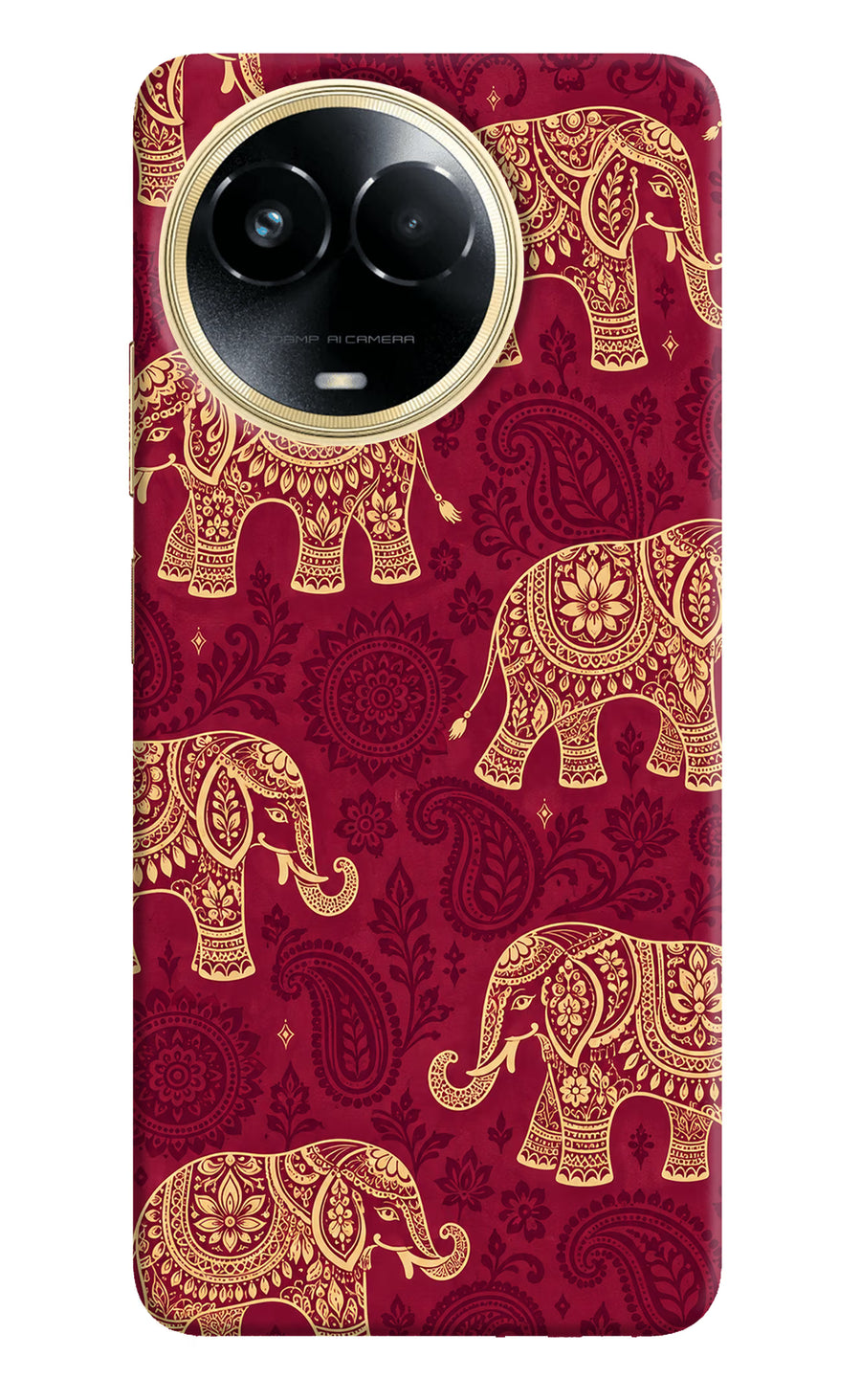 Maroon Elephant Realme 11 5G/11X 5G/C67 Back Cover, Hard case