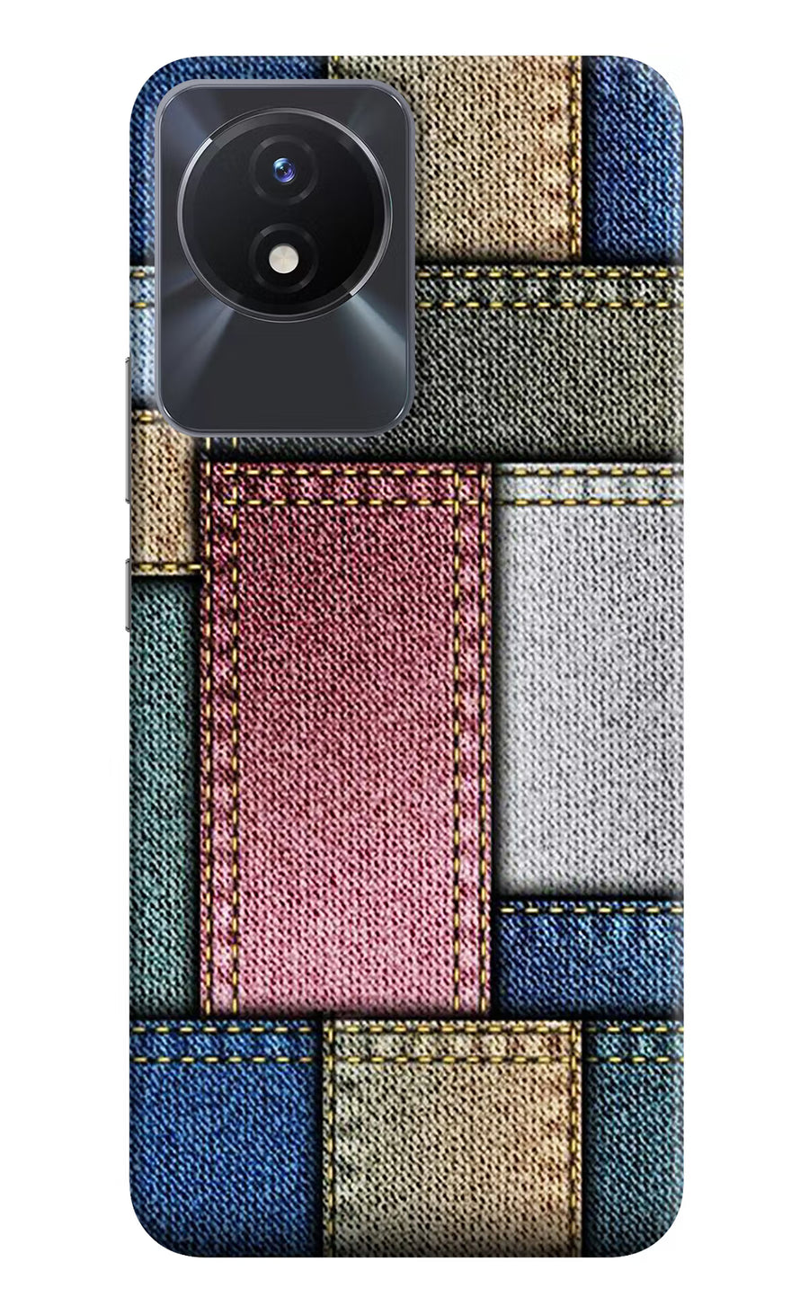 Multicolor Jeans Vivo Y02/Y02T Back Cover, Hard case