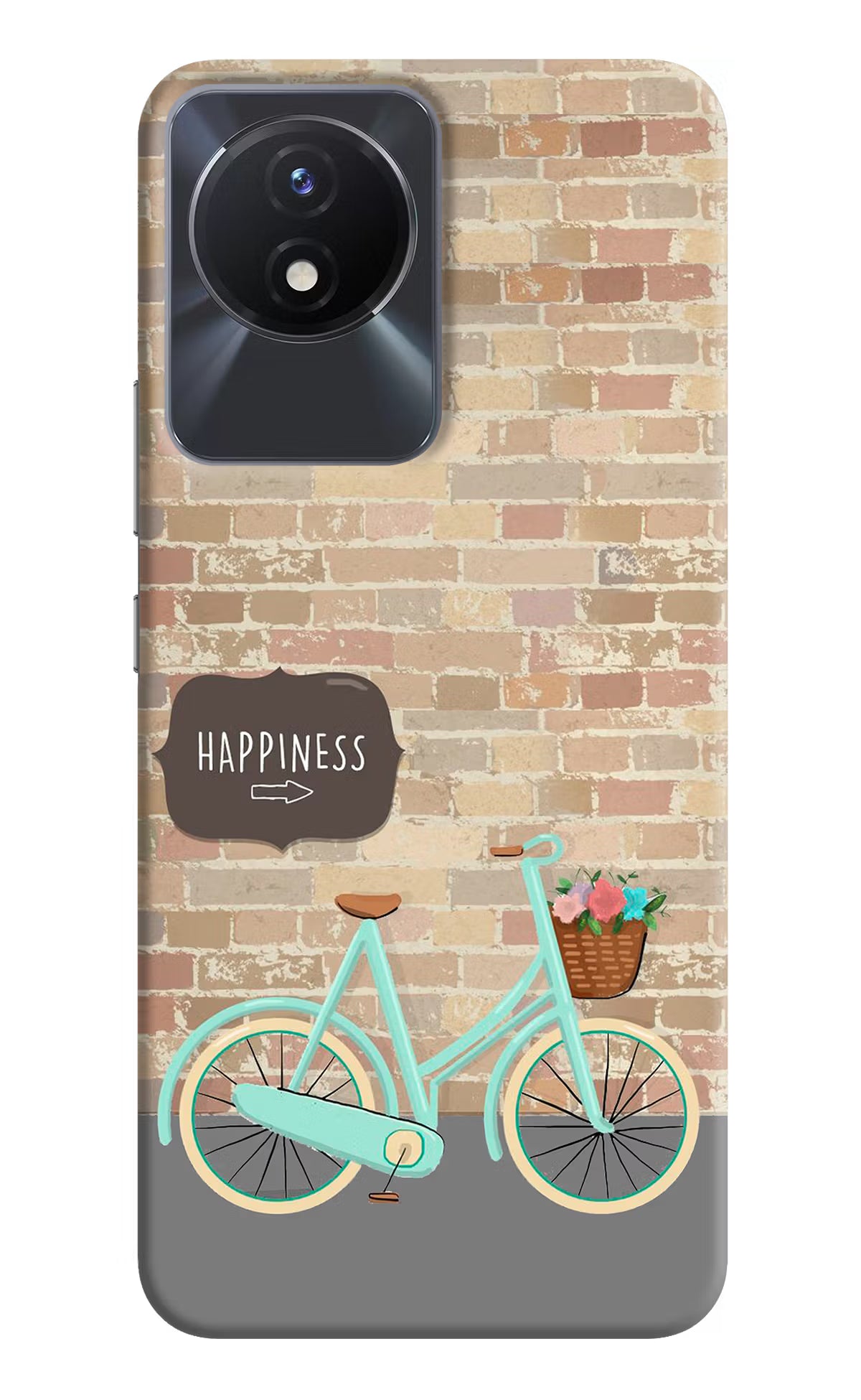 Happiness Artwork Vivo Y02/Y02T Hard Case Back Cover by Casekaro