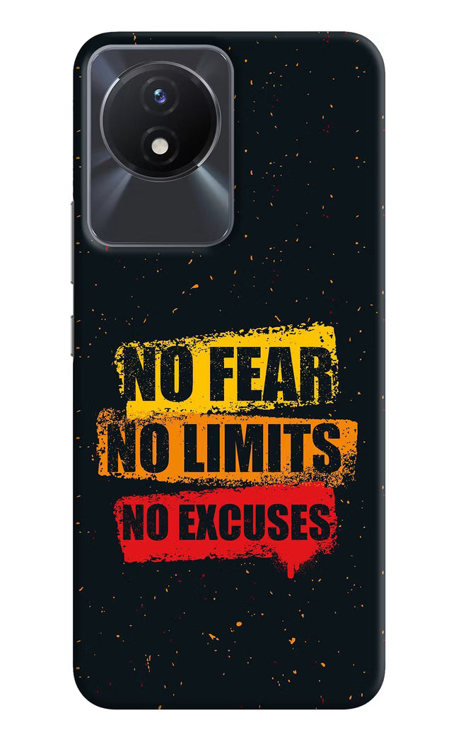 No Fear No Limits No Excuse Vivo Y02/Y02T Hard Case Back Cover by Casekaro