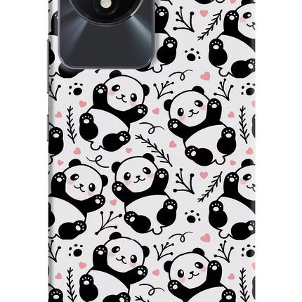 Cute Panda Vivo Y02/Y02T Hard Case Back Cover by Casekaro