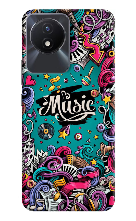 Music Graffiti Vivo Y02/Y02T Hard Case Back Cover by Casekaro