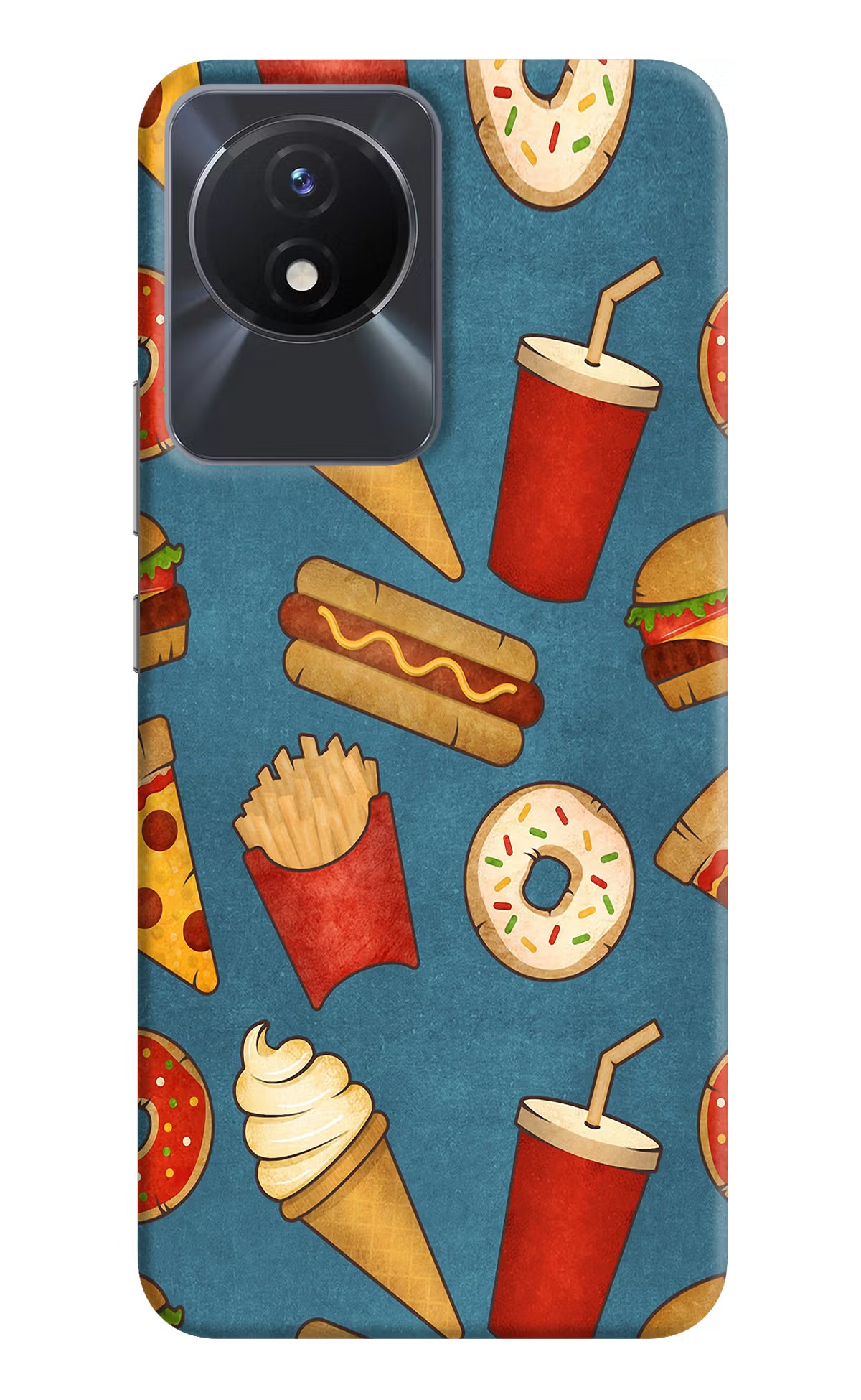 Foodie Vivo Y02/Y02T Hard Case Back Cover by Casekaro