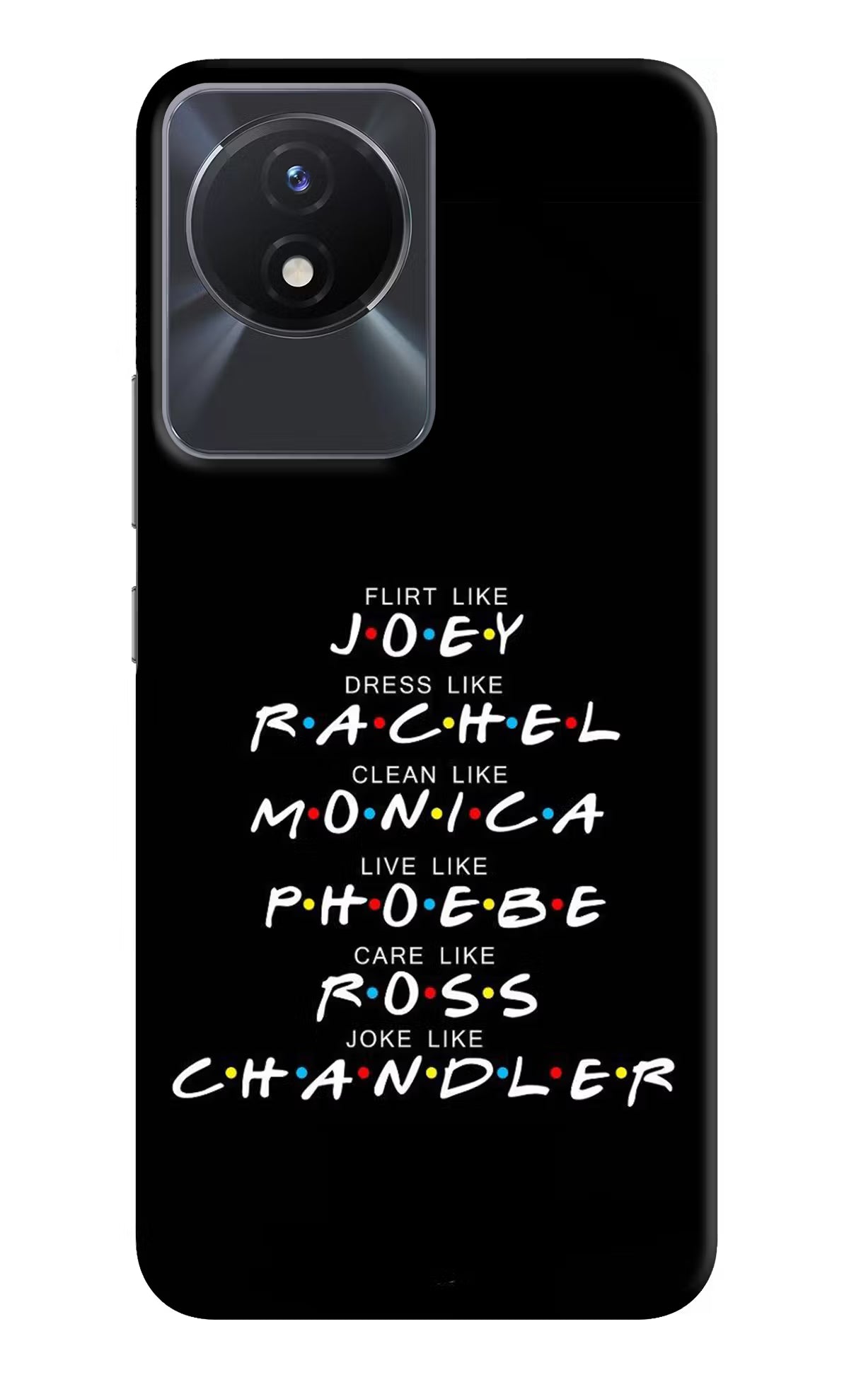 FRIENDS Character Vivo Y02/Y02T Hard Case Back Cover by Casekaro