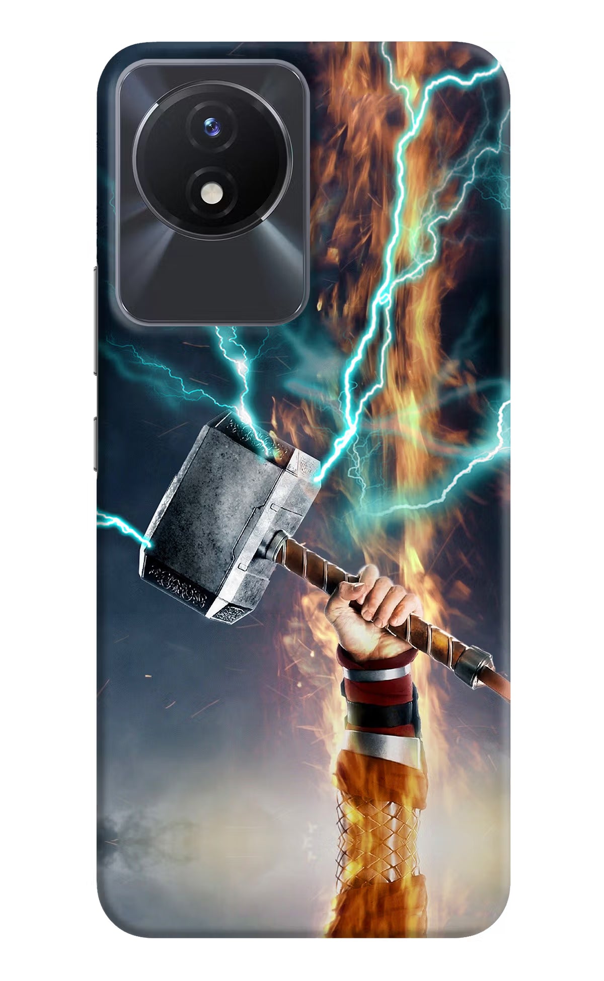 Thor Hammer Mjolnir Vivo Y02/Y02T Hard Case Back Cover by Casekaro