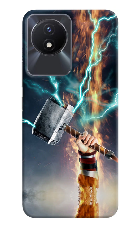 Thor Hammer Mjolnir Vivo Y02/Y02T Hard Case Back Cover by Casekaro