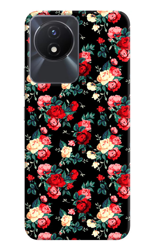 Rose Pattern Vivo Y02/Y02T Hard Case Back Cover by Casekaro