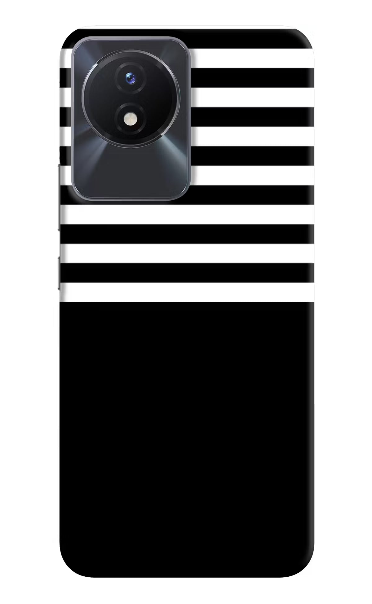 Black and White Print Vivo Y02/Y02T Hard Case Back Cover by Casekaro