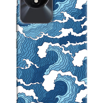 Blue Waves Vivo Y02/Y02T Hard Case Back Cover by Casekaro