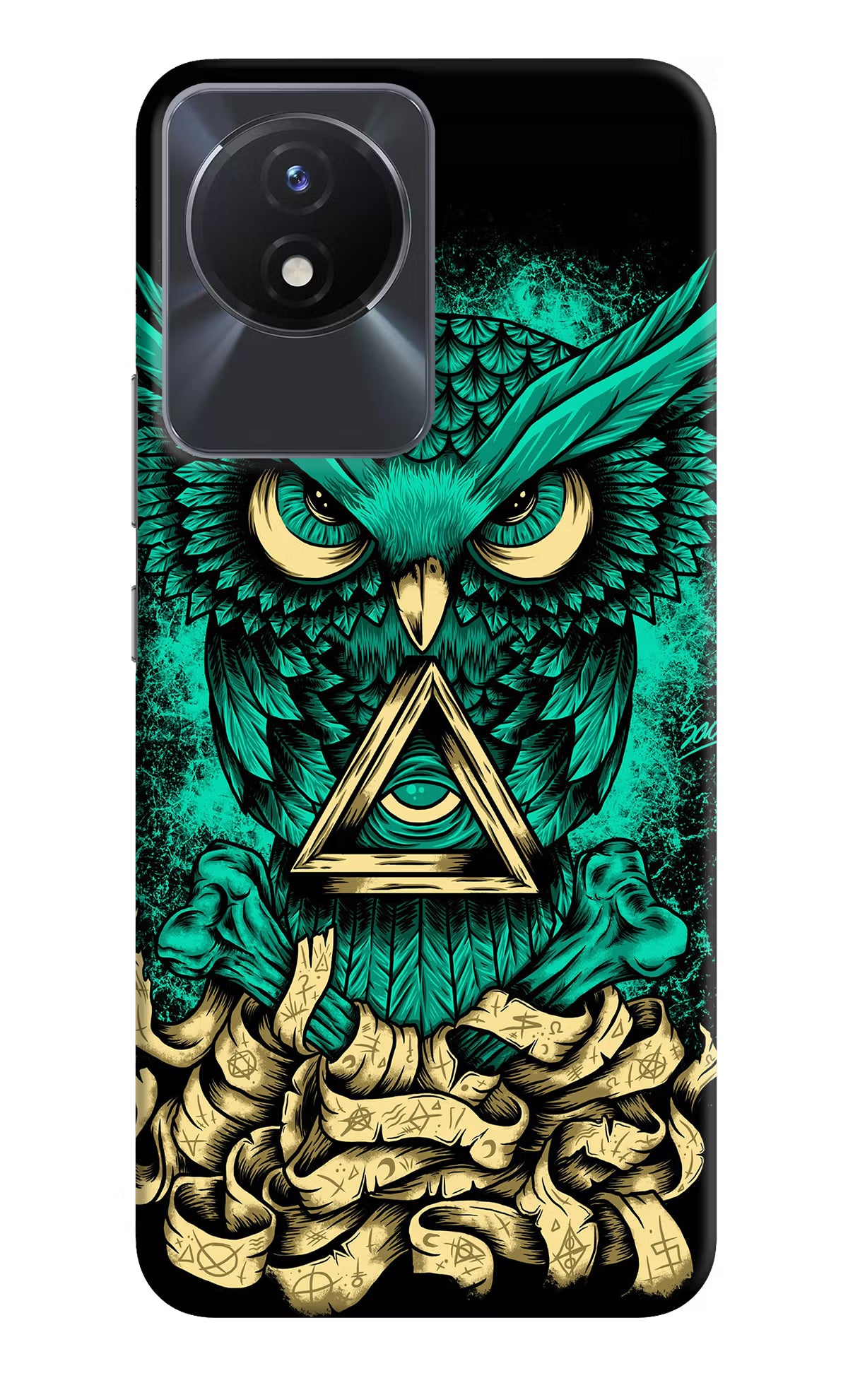 Green Owl Vivo Y02/Y02T Hard Case Back Cover by Casekaro